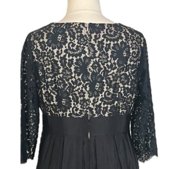 Eliza J Dress V-neck Black Lace Taffeta Floor Length Gown Women’s Plus Size 14W - Picture 8 of 12